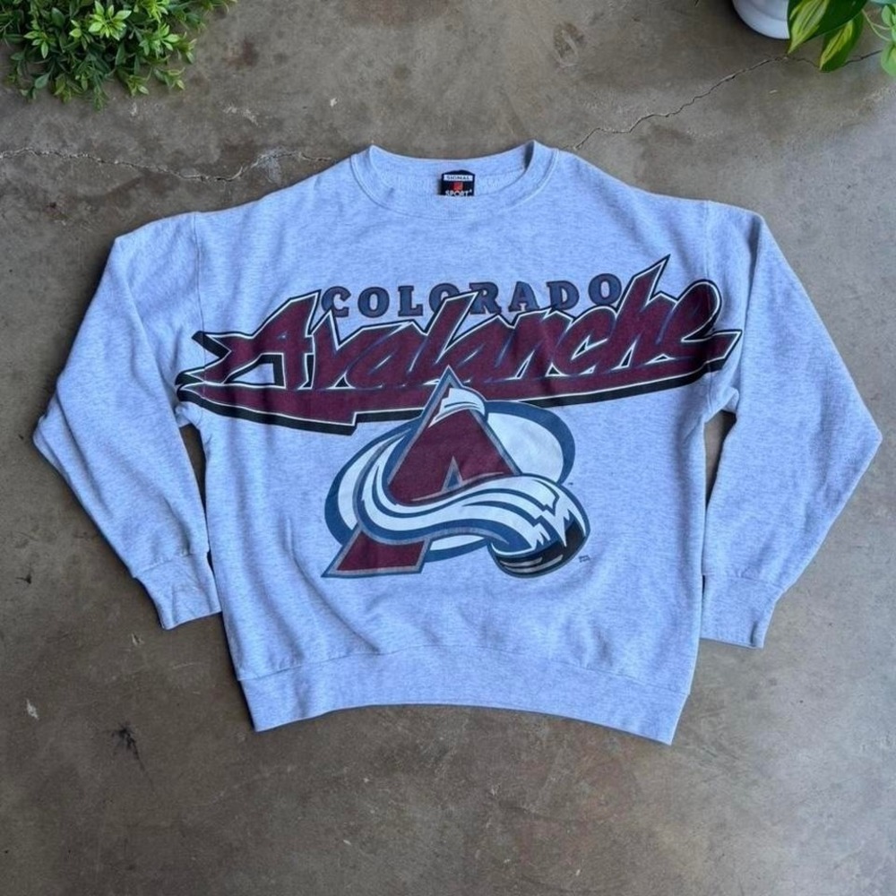 Vintage 90s Colorado Avalanche grey crewneck sweatshirt size L